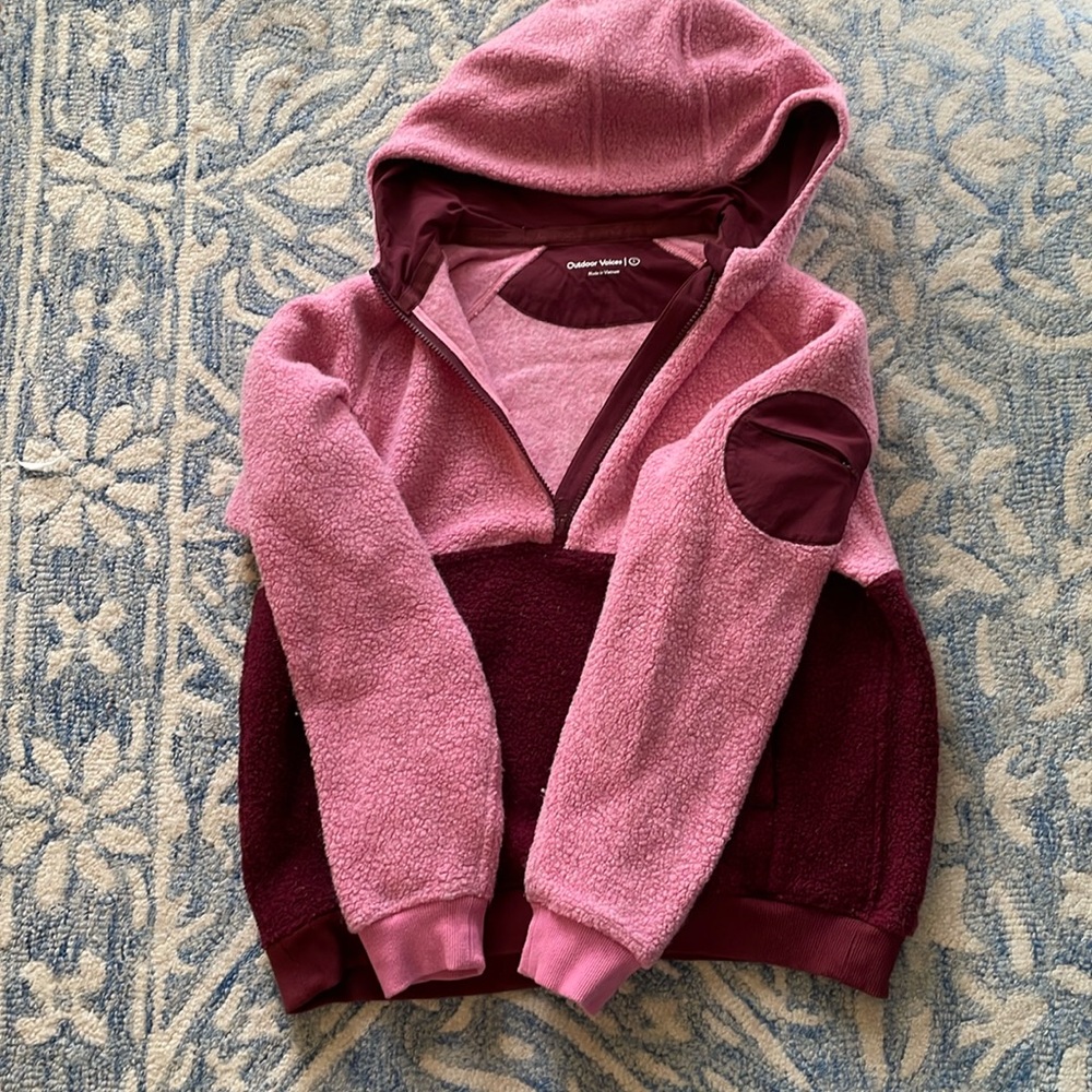 Outdoor Voices Megafleece Half Zip Hoodie Jacket. Size large